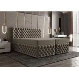 b&b home Boxspringbett Figo2 180x200 cm – mit Bettkasten - Beige