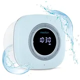 MEDION S66884 Duschradio mit Bluetooth (Badradio, UKW Radio, Saugnapf, LED-Display, IPX6 Wasserdicht, integrierter Akku, MD43884) blau - Blau