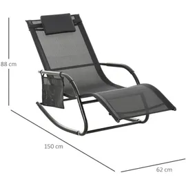Outsunny Schaukelstuhl Hochlehner 150 x 62 x 88 cm schwarz 1 St.