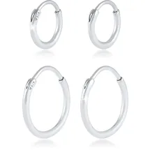 KUZZOI Paar Creolen KUZZOI "Herren Creolen Basic (4 tlg) 925 Silber", silber, Ohrringe, Herren, onesize, ohne Stein, Silber 925 (Sterlingsilber)