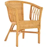 korb.outlet Stapelbarer Rattansessel, Rattanstuhl/Bistro-Sessel Balkonsessel in der Farbe Honig
