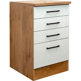 Flex-Well Unterschrank Schubkasten-Unterbau Vintea 50 x 85 x 60 cm Beige