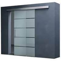 Mai & Mai Glasschiebetür Schiebetür Milchglas Streifen 15mm Wandabstand 8mm ESG-Glas A13 77.5 cm x 205 cm