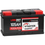 LANGZEIT Autobatterie 105AH 12V 900A/EN Starterbatterie +30% mehr Leistung ersetzt Batterie 88Ah 90Ah 92Ah 95Ah 100Ah