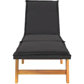 furnicato Sonnenliege 200 x 54 x 87 cm Schwarz