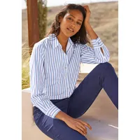 Heine Klassische Bluse in eisblau-weiß-gestreift | Gr.: 40