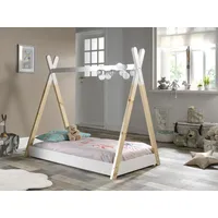 Vipack Tipi Zelt Bett inkl. Matratze und Rolllattenrost, mit