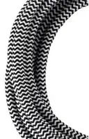 Bailey Textilkabel 3x0,75mm2, schwarz/weiß, 3m