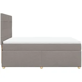 vidaXL Boxspringbett mit Matratze Taupe 140x200 cm Stoff