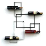 DanDiBo Ambiente DanDiBo Weinregal Metall Schwarz Black Line Flaschenständer Flaschenregal Flaschenhalter Wandregal