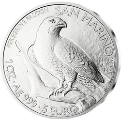 San Marino 2025: 5 Euro-Silber-Anlagemünze "Wanderfalke"
