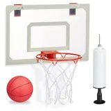 Relaxdays Basketballkorb fürs Zimmer Rot/Weiß 45 cm