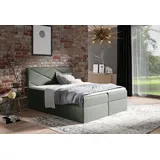 Polsterbett ZOE – 180x200, grau + GRATIS Matratzenauflage - Grau