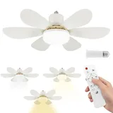 Deckenventilator mit Beleuchtung, 40W LED Deckenleuchte Lampe mit Ventilator, LED Deckenventilator mit Fernbedienung, 52cm Dimmbare Ventilator Decke, LED Deckenventilator mit Fernbedienung, für Schlaf