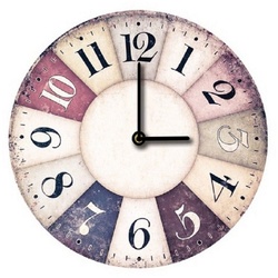 Wallarena Wanduhr Vintage Holz MDF XXL groß Wanduhren Rund Uhr Holzuhr Shabby Chic Schlafzimmer Wohnzimmer Quartz Uhrwerk, 30 oder 50 cm (Wanduhr Auf Holz) 50 cm