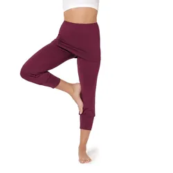 Yoga Hose 3/4 mit Rock BLV50-276 - Wein - XS