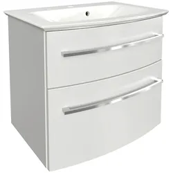 Waschtisch FACKELMANN "B.Style", weiß (weiß, weiß), B:63,2cm H:54,6cm T:46cm, Mineralguss, Waschtische, Badmöbel