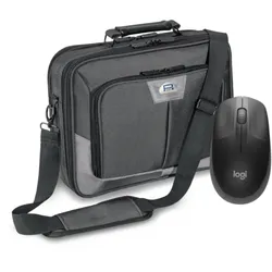 PEDEA Notebooktasche "Premium", 17,3" + Logitech M190 Maus für Notebooks bis 43,9cm