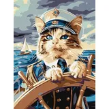 IDEYKA Katze Admiral - Malen nach Zahlen für Erwachsene, einfaches Acryl-Malen nach Zahlen für Erwachsene, malen nach zahlen erwachsene mit rahmen,DIY-Malen nach Zahlen als Geschenk, 30х40cm