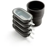 LéKué Set 4 Stück. Creamy Eisform plus Silikonbehälter, Braun