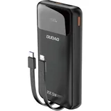 COFI 1453 Dudao K15Pro Powerbank 20000 mAh 22,5 W PD USB-C / USB-A / integrierte USB-C Kabel in Schwarz - Schwarz