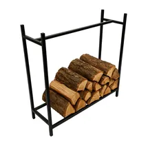 OEM Brennholzregal Metall 110 x 110 x 35 cm Schwarz