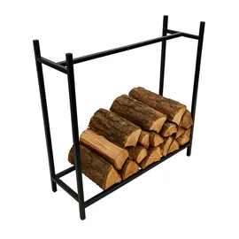 OEM Brennholzregal Metall 110 x 110 x 35 cm Schwarz