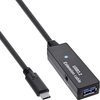 InLine USB 3.2 Gen.1 Aktiv-Verlängerung, USB-C Stecker an USB-A Buchse, 5m