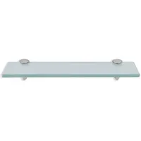 Glasregal Wandregal 50 x 10 x 0,8 cm, Milchglas Glasboden mit Halterungen, Badregal Ablage Hängeregal für Bad, Küche & Wohnzimmer