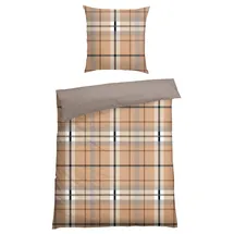 SCHIESSER Bettwäscheset Lenni - Feinbiber - 2-teilig - 135 x 200 cm - Sand