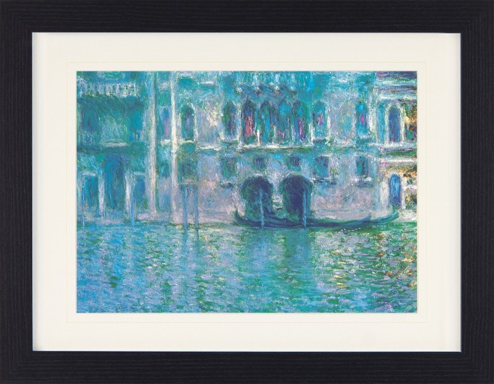 1art1 Bild mit Rahmen Claude Monet - Palazzo Da Mula Morosini in Venedig, 1908 40 cm x 30 cm