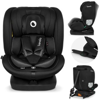 Lionelo Bastiaan i-Size Kindersitz ab Geburt 0-36 kg Isofix Top Tether 360 Grad drehbar Rückwärts Vorwärts Seitenschutz 5-Punkt-Sicherheitsgurte Dri-Seat (Schwarz Carboon)