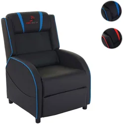 Fernsehsessel HWC-D68, HWC-Racer Relaxsessel TV-Sessel Gaming-Sessel, Kunstleder ~ schwarz/blau