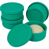 Belle Vous Pizzateigbehälter mit Deckel - Set von 4 - Silikon - Stapelbare Teigbehälter - Pizzaballenbox - Zum Brotbacken und Pizzabacken - Pizza... - Grün