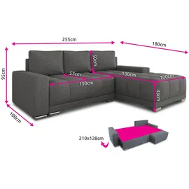 Sofnet Ecksofa Pavo mit Schlaffunktion und Bettkasten - Couches, Wohnlandschaften, Ecksofas