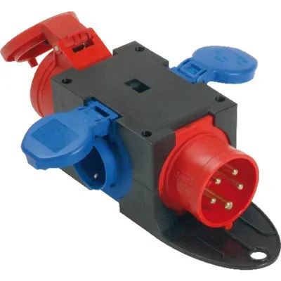 Kompaktverteiler 1xhCEE, 3x Schuko