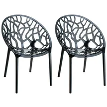 CLP Crystal Stapelstuhl 59 x 60 x 80 cm schwarz 2 St.