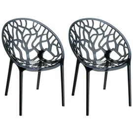 CLP Crystal Stapelstuhl 59 x 60 x 80 cm schwarz 2 St.