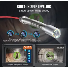 Vevor Kanalkamera 50m Rohrkamera Rohrinspektionskamera mit 25,7cm Touchscreen