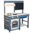 Home Deluxe Sandkasten Matschküche MUDINO - 80 x 36 x 98,5 cm, inkl. Tafel & Spielzubehör, Spielküche Outdoor, Matschküche aus Holz grau