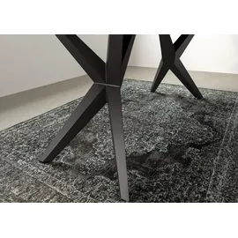 MASSIVMOEBEL24.DE Baumtisch Akazie 200x100x76 grau lackiert Beine anthrazit matt FREEFORM 4 #46