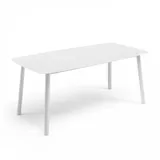 Oviala Gartentisch aus Aluminium und Sinterstein Weiß