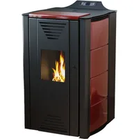 ThermoFlux wasserführender Pelletofen INTERIO 14 | 14 kW rot