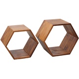Wohnling Beistelltisch Holz Sheesham 46,0 x 30,0 x 40,0 cm