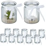 Relaxdays Windlicht 12er Set Glas Transparent