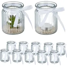 Relaxdays Windlicht 12er Set Glas Transparent