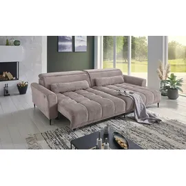 Möbel Kraft Eckcouch mit elektrischer Sitztiefenverstellung 2-Sitzer Grün