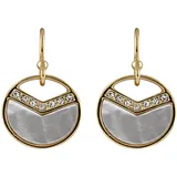 Buckley London Paar Ohrhänger BUCKLEY LONDON "Messing vergoldet mit Kristallen und Perlmutt", Damen, Gr. one-size, Messing, gelb (gelb, rosa), Ohrringe