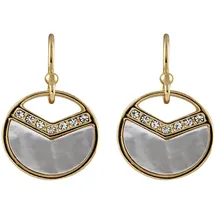 Buckley London Paar Ohrhänger BUCKLEY LONDON "Messing vergoldet mit Kristallen und Perlmutt", Damen, Gr. one-size, Messing, gelb (gelb, rosa), Ohrringe