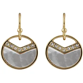 Buckley London Paar Ohrhänger BUCKLEY LONDON "Messing vergoldet mit Kristallen und Perlmutt", Damen, Gr. one-size, Messing, gelb (gelb, rosa), Ohrringe